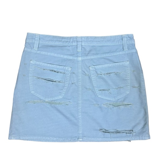 Dolce & Gabbana Denim A-Line Mini Skirt - Distressed - Light Blue - US 6 W28 IT4 - Picture 5 of 16